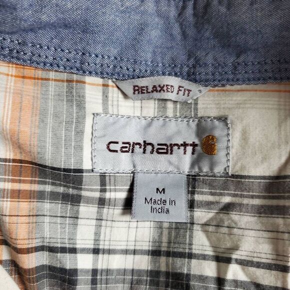Carhartt Plaid Short Sleeve Button Up Shirt Men’s Medium Relaxed Fit Workwear - Picture 4 of 7